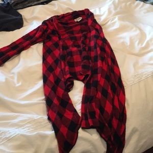 Buffalo Plaid wrap sweater